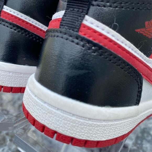 Nike Air Jordan 1 Mid TD White Gym Red Black 640735-122 Baby Toddler Size 7C - Picture 10 of 12